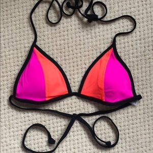 Pink Orange Black bikini top